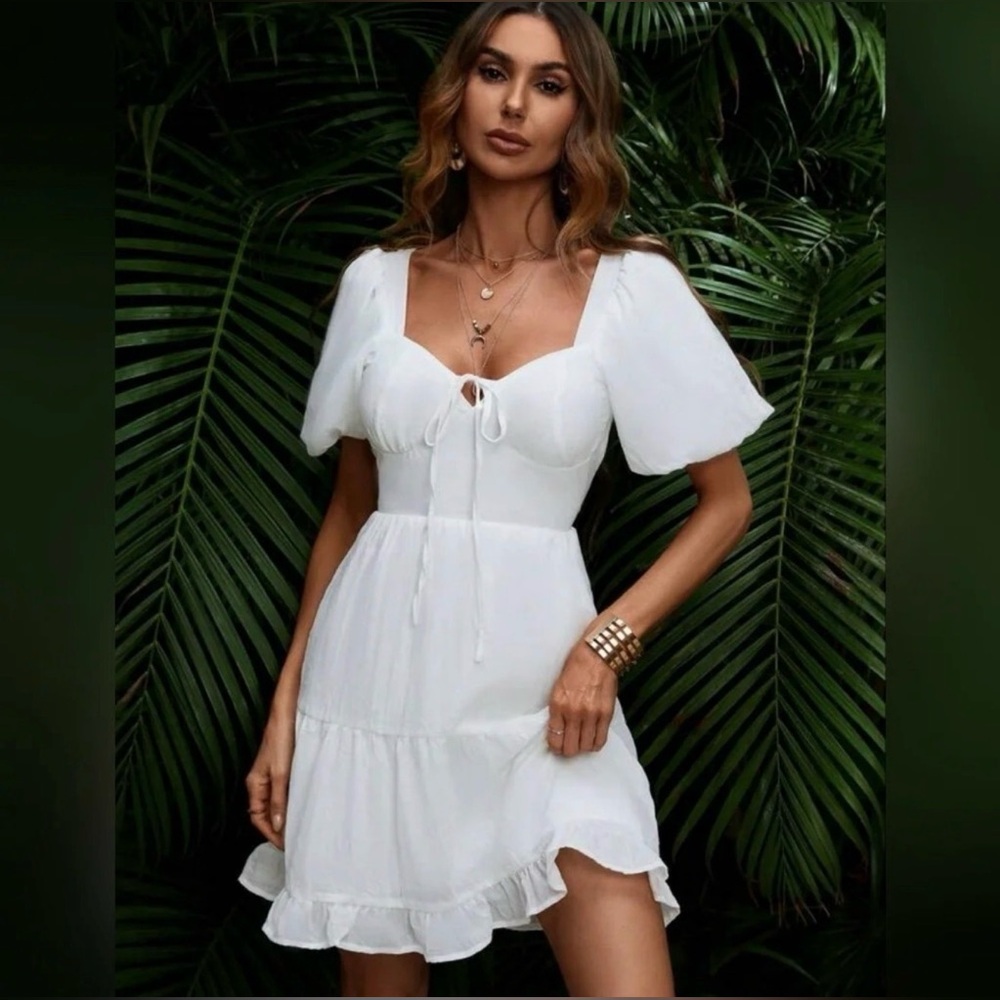 SHEIN Elegant White Summer Dress